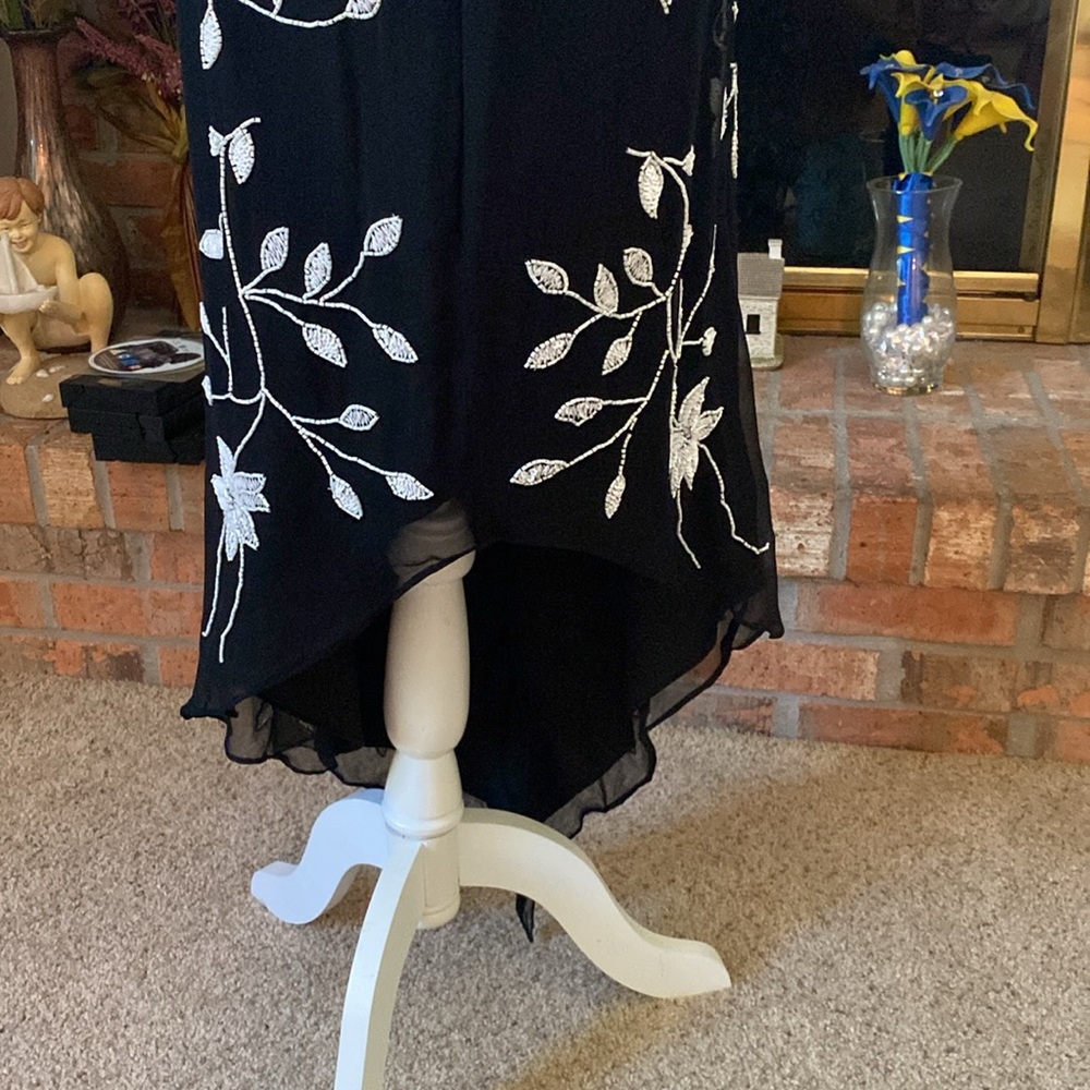 Y2K cache 100% silk asymmetrical hemline dress GORGEOUS - Picture 7 of 16